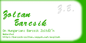 zoltan barcsik business card